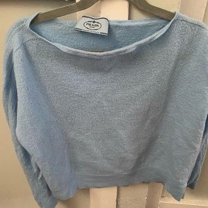 Prada blue wool sweater size 44 large